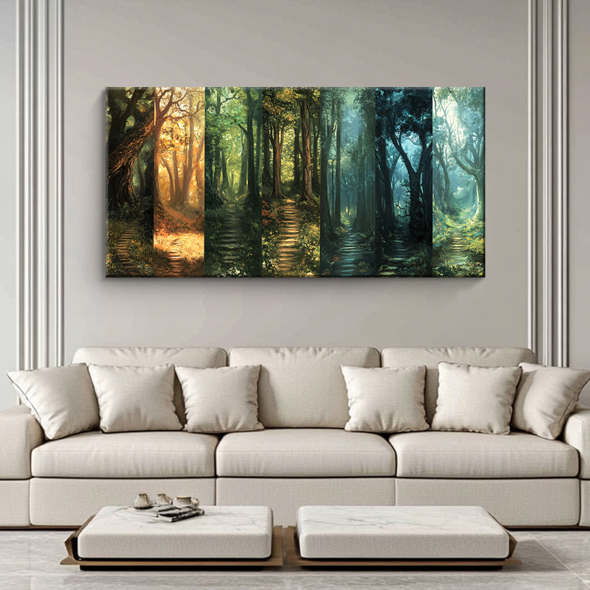 Seasons of the Forest Landscape Abstract Canvas Wall Art