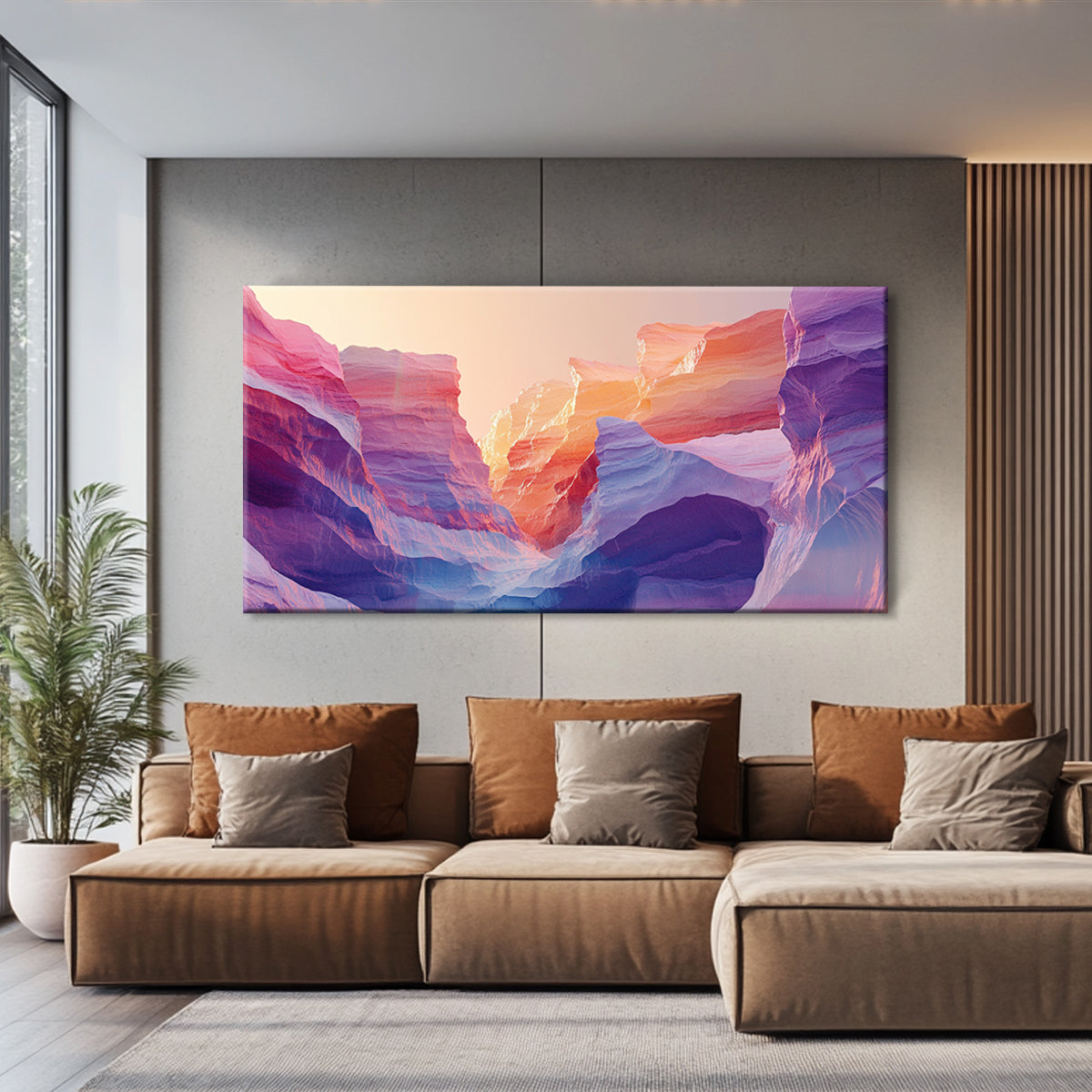 Twilight Canyons Landscape Abstract Canvas Wall Art