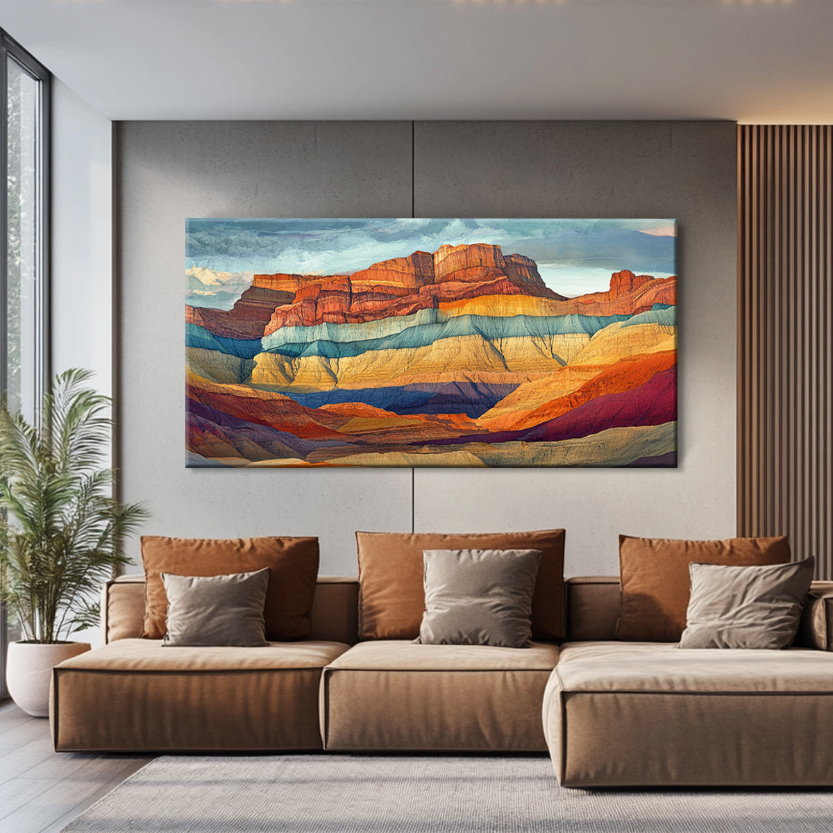 Canyon Colors Vibrant Landscape Abstract Canvas Wall Art