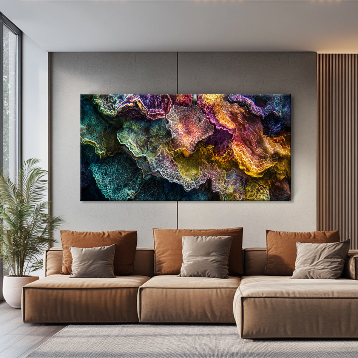 Coral Reverie Digital Abstract Canvas Wall Art