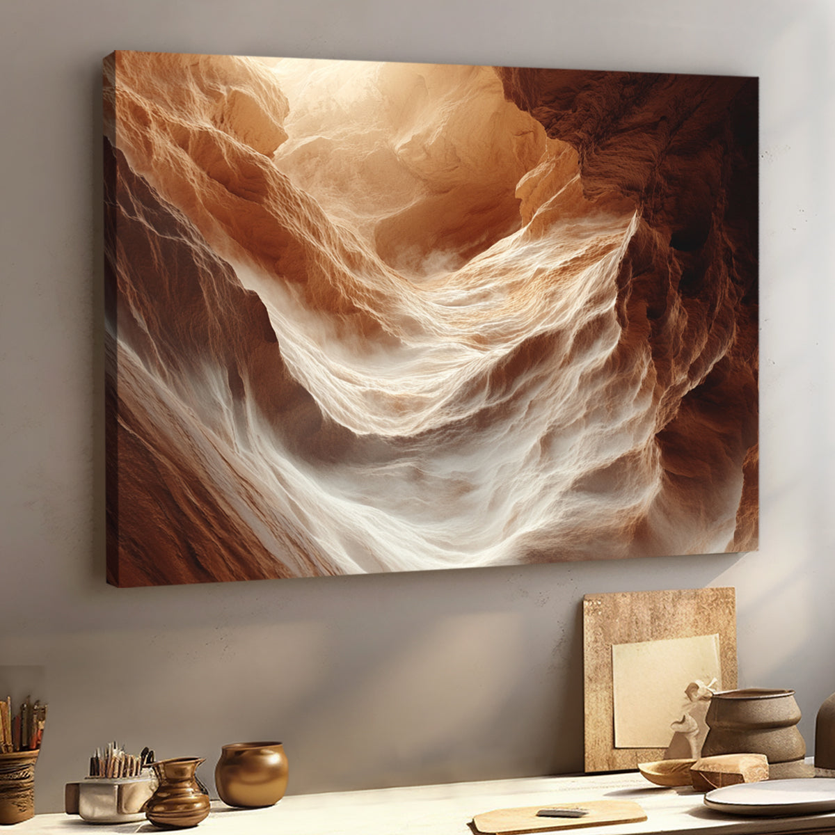 Whispers of the Canyon Geological Abstract Canvas Wall Art