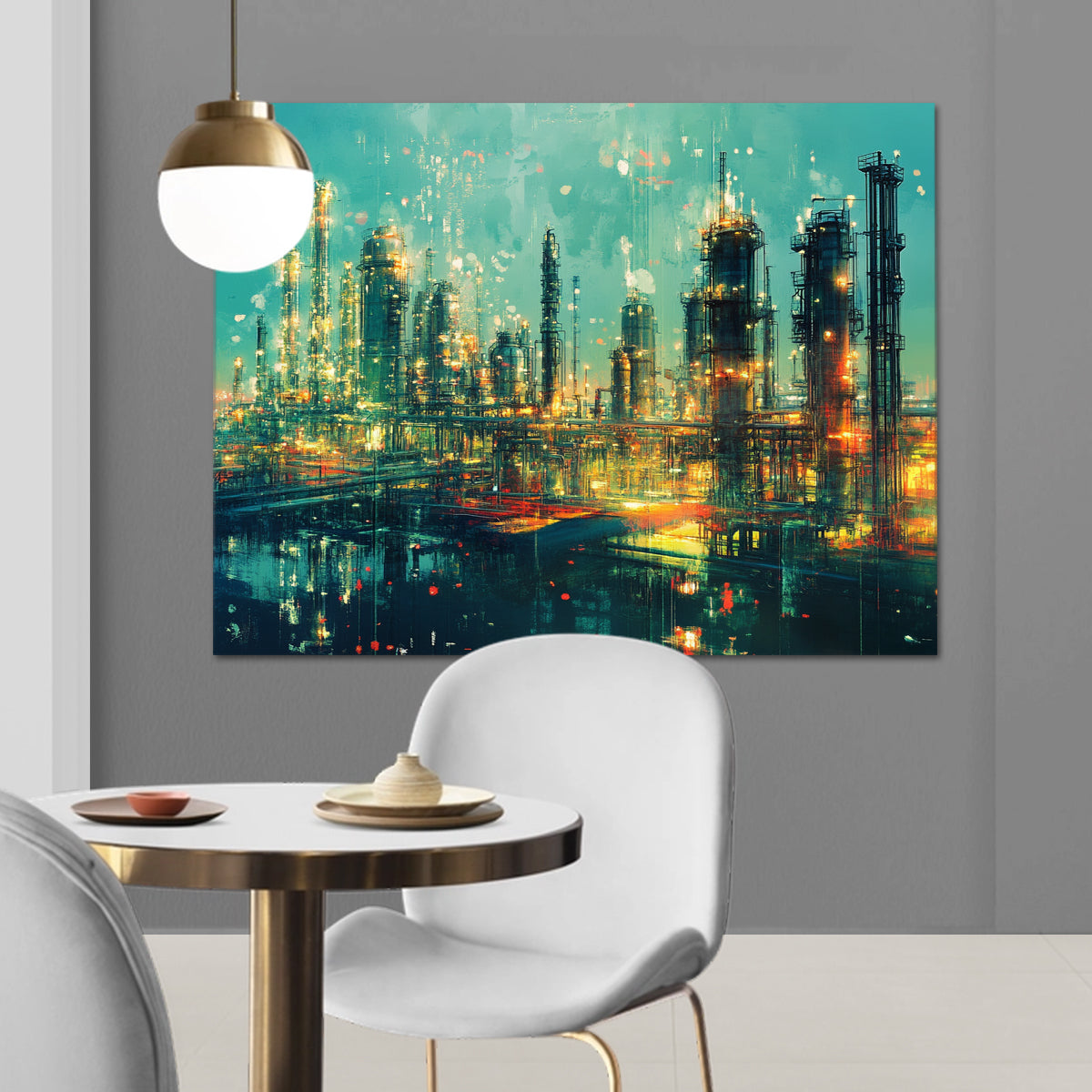 Industrial Dreams Contemporary Urban Abstract Canvas Wall Art