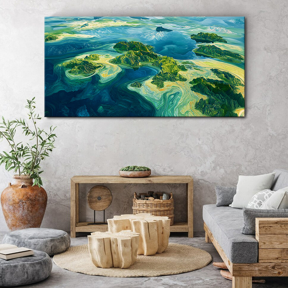 Islands of Serenity Landscape Abstract Canvas Wall Art