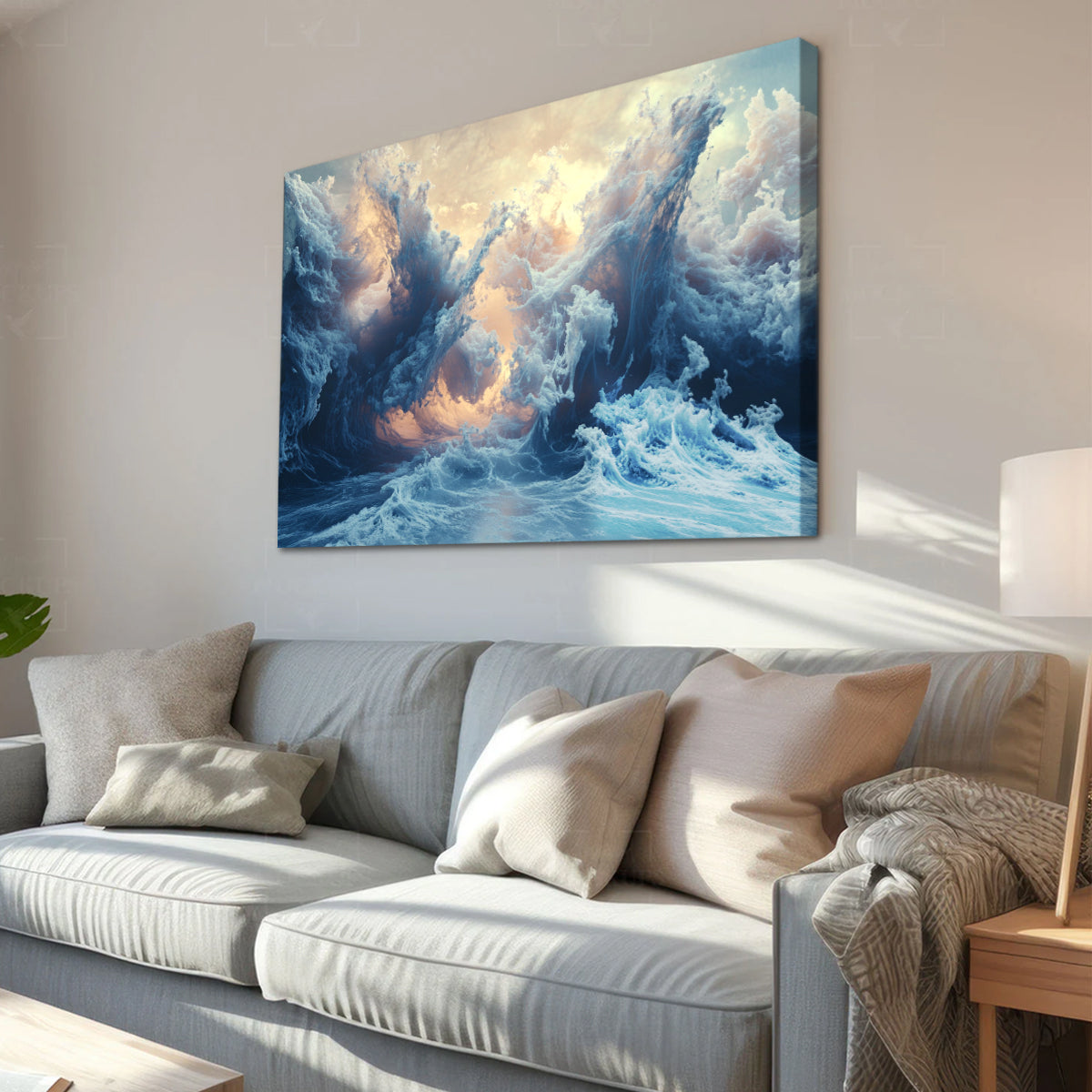 Tidal Majesty Seascape Abstract Canvas Wall Art