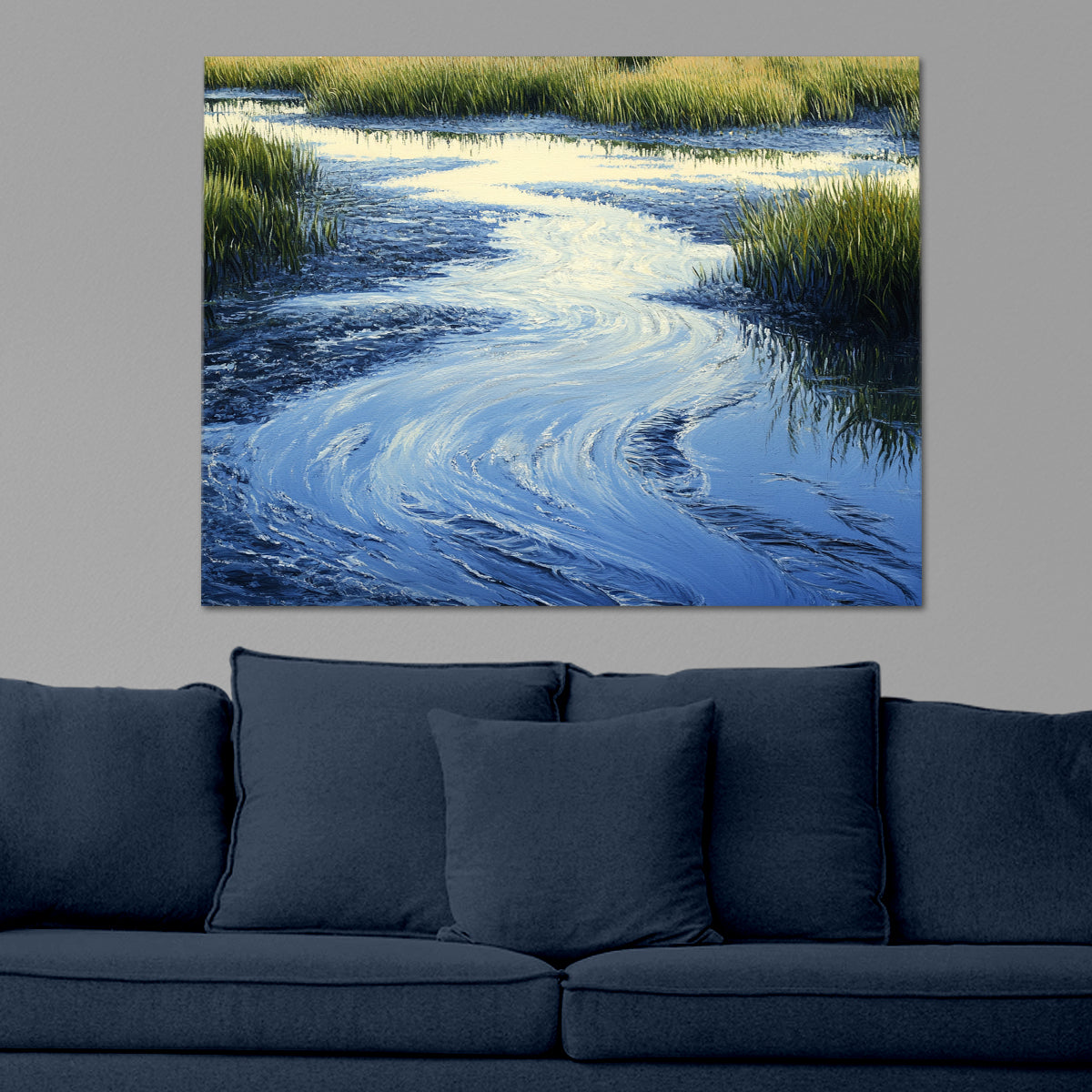 Serene Waters Natural Landscape Abstract Canvas Wall Art