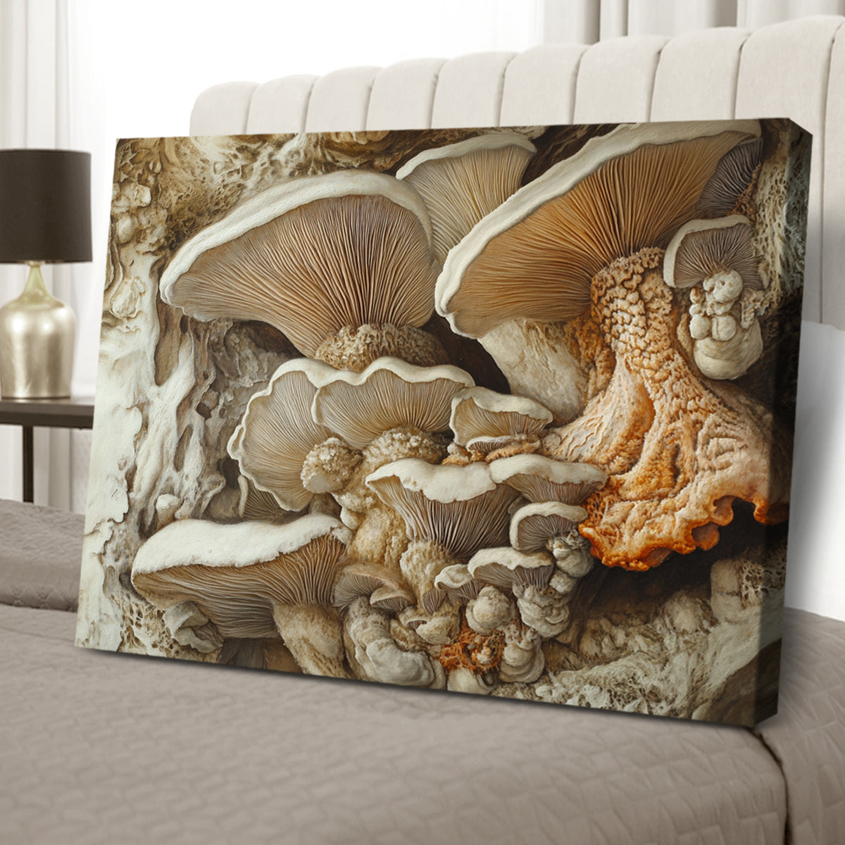 Earthly Fungi Nature Abstract Canvas Wall Art for Living Room