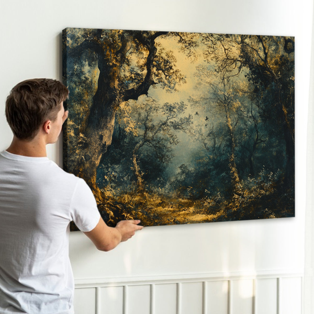 Enchanted Grove Nature Abstract Canvas Wall Art for Living Room