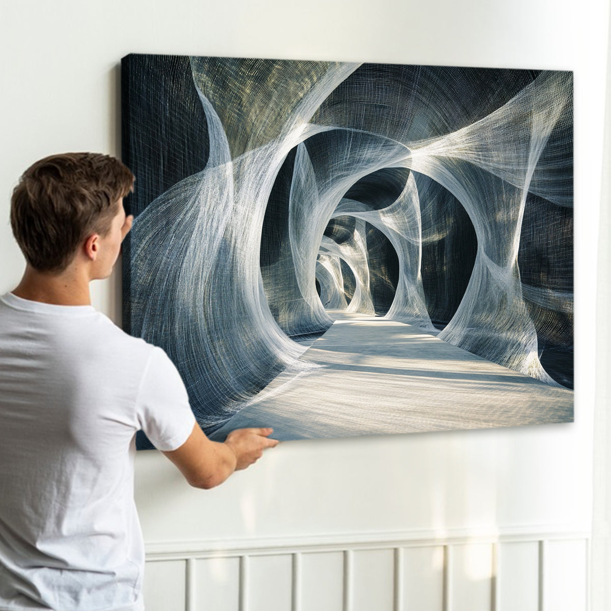 Ethereal Pathways Architecture Abstract Canvas Wall Art