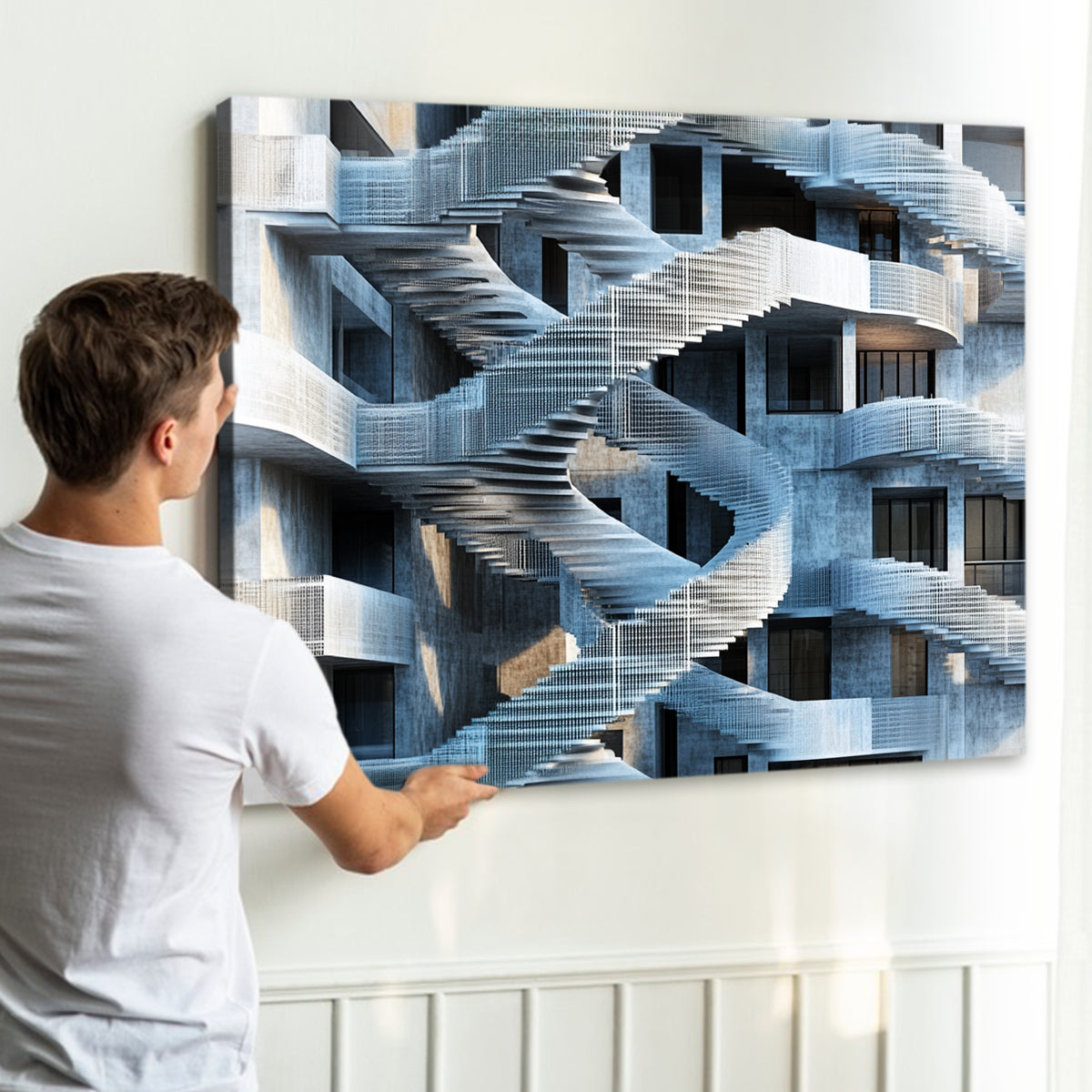 Spiral Dynamics Contemporary Abstract Canvas Wall Art