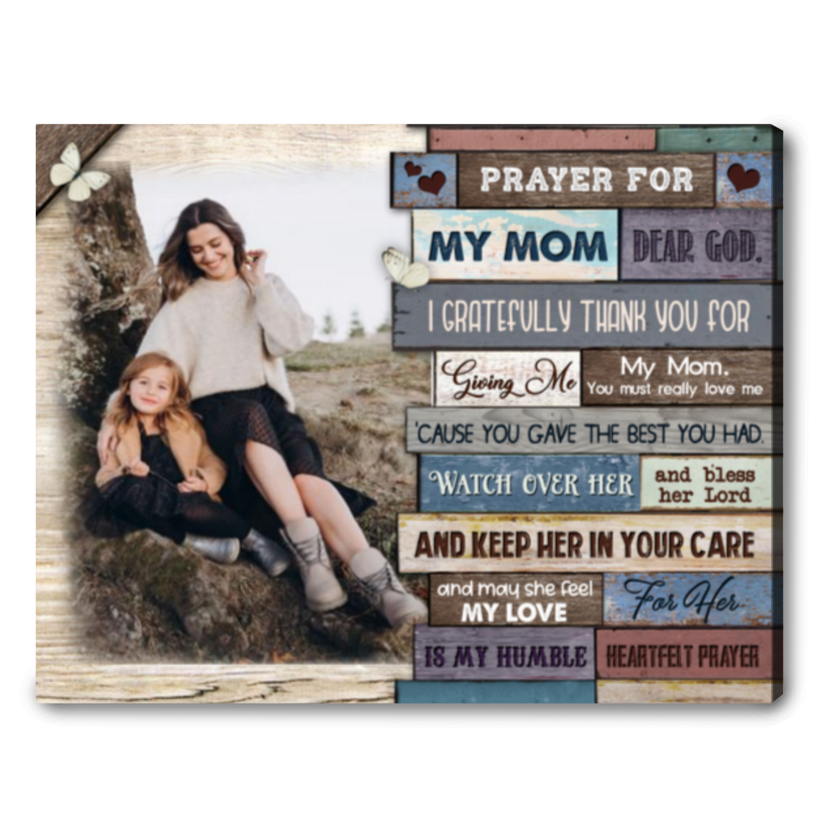 Personalized Gift For Mom Beautiful Prayer For Mother Canvas Wall Art Print