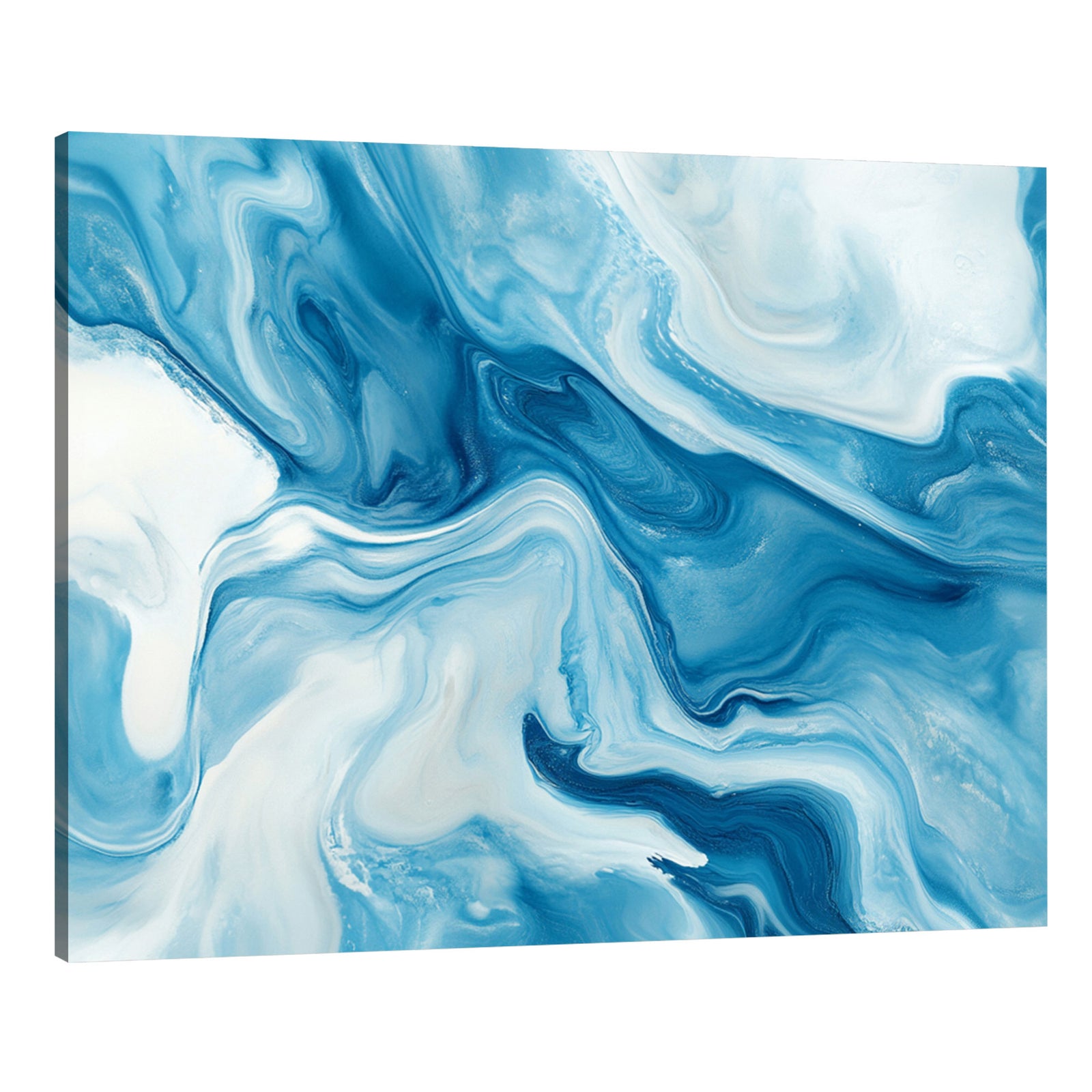 Delicate Blue And White Marble Abstract Wall Art