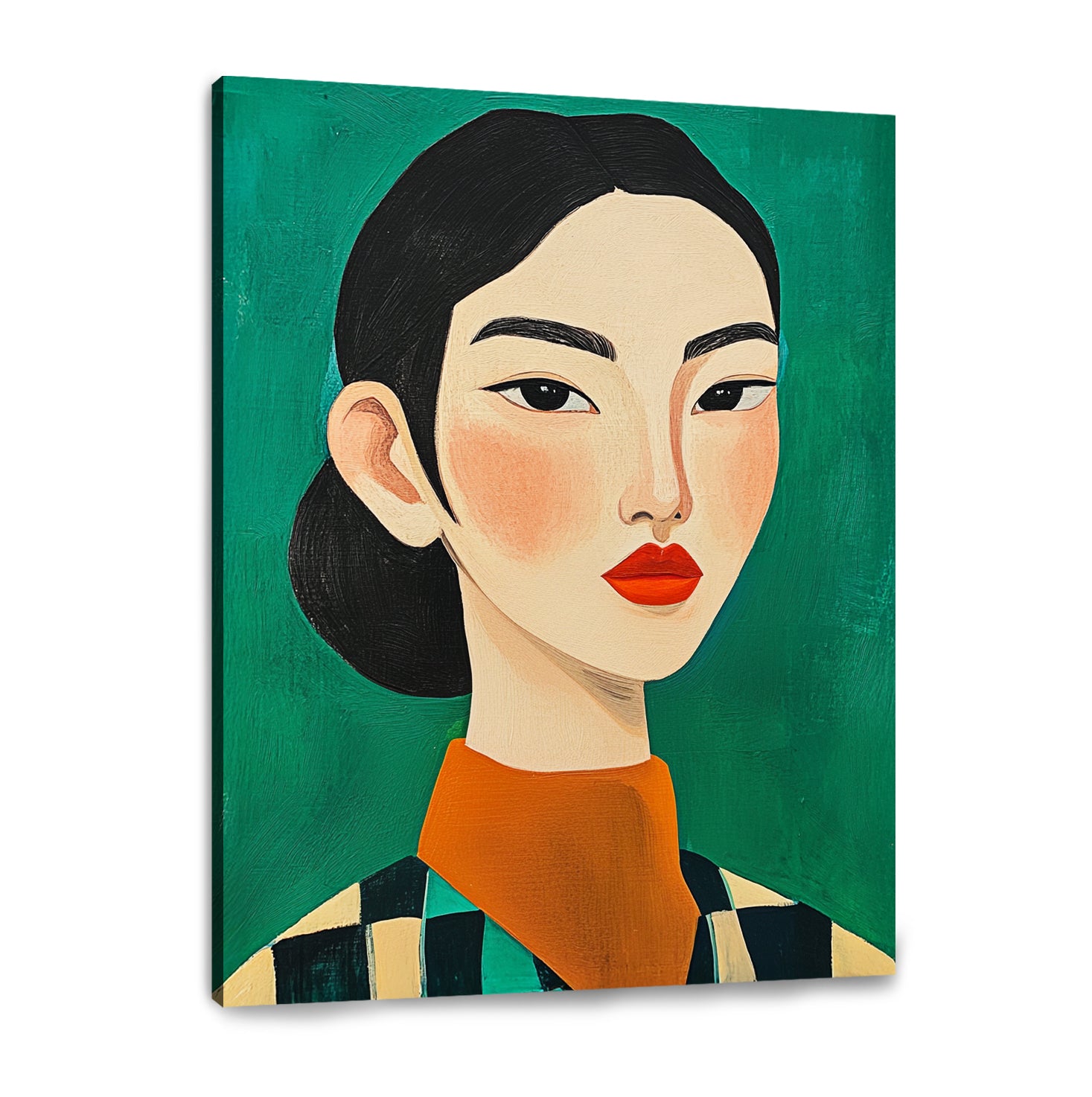 Asian Woman Portrait Canvas Vintage Artwork