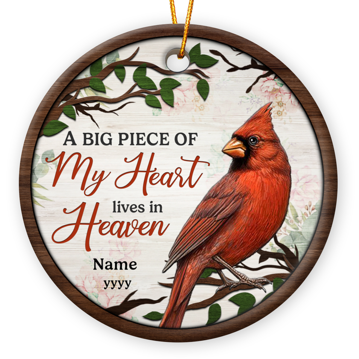 Personalized Memorial Christmas Circle Ornament Sympathy Gift