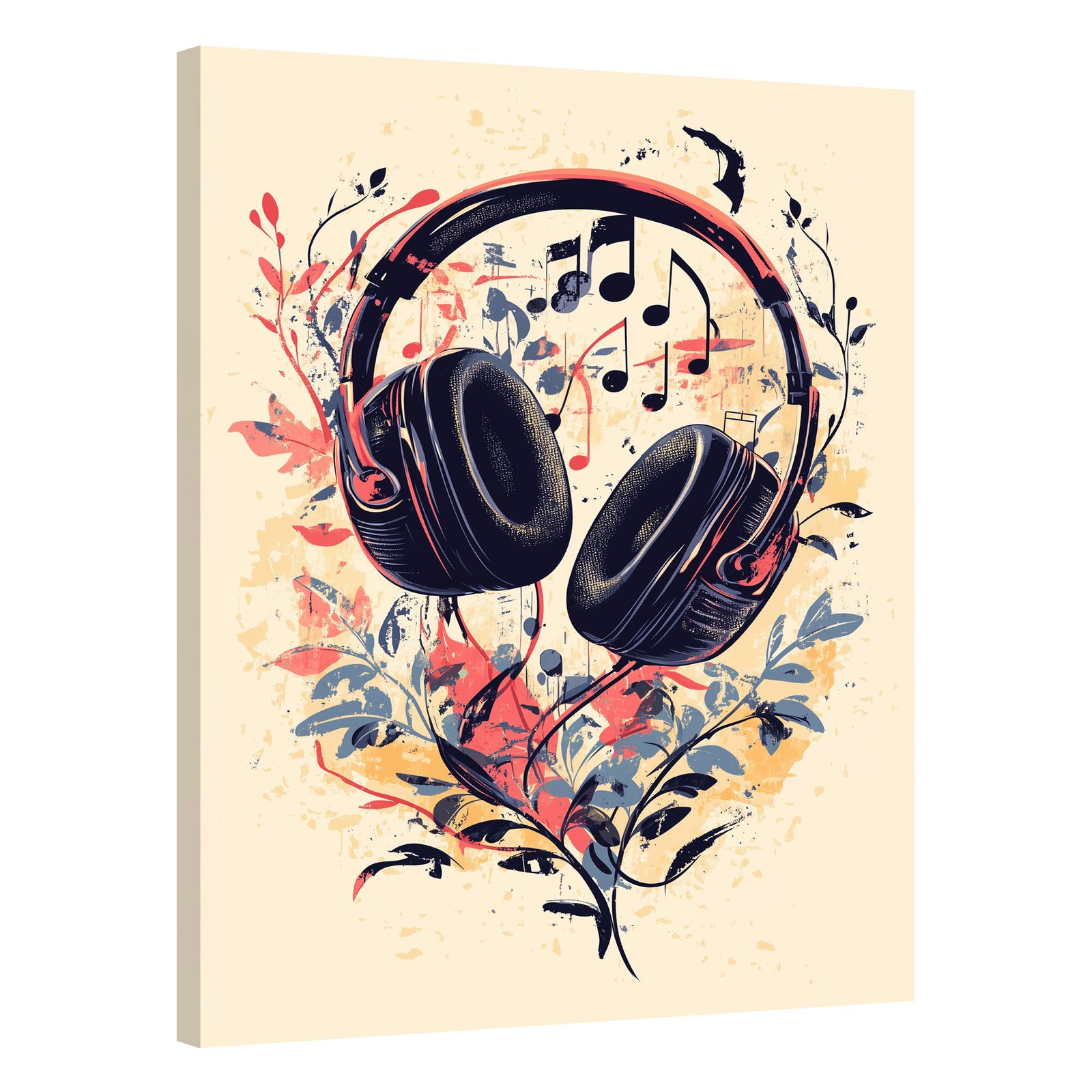 Music Headphones - Modern Minimal Canvas Wall Art