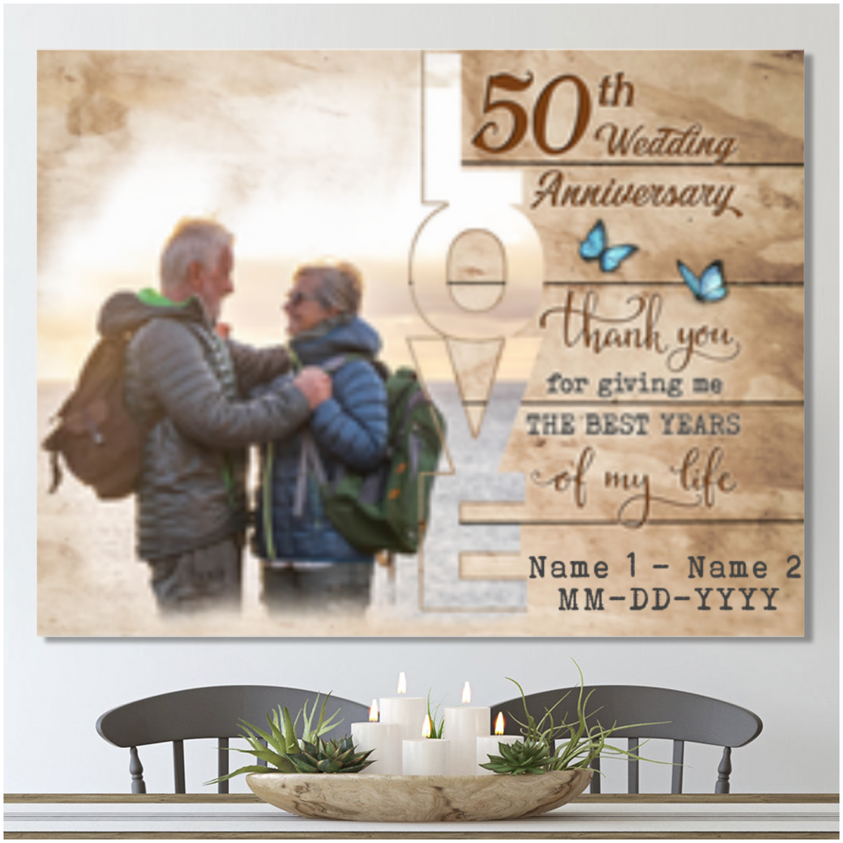 Custom Canvas Prints Personalized Photo Gifts 50th Wedding Anniversary Gifts For Couple Thank you for giving me Wall Art Ohcanvas