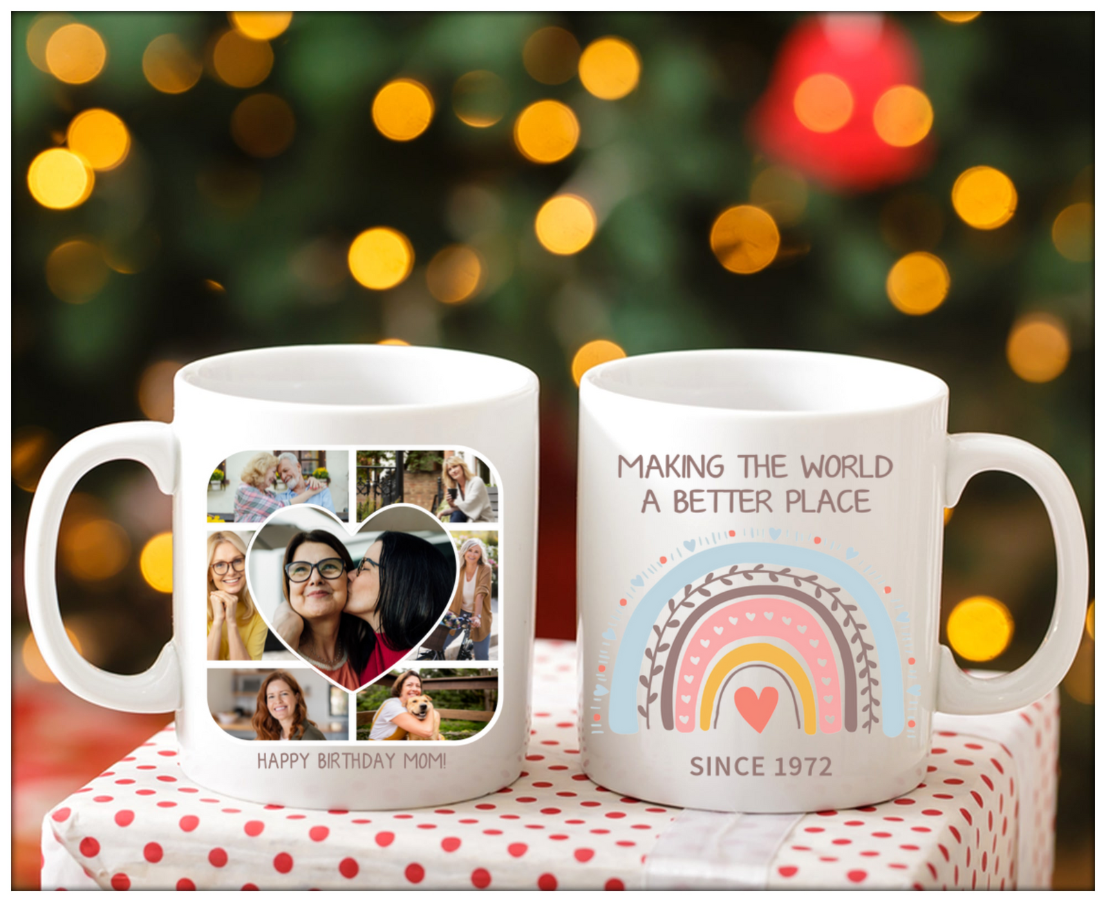 Happy 50th Birthday Mom From Daughter Personalized Mug With Photos