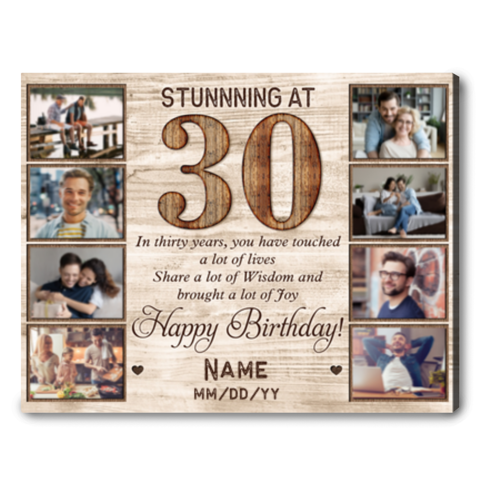 Personalized 30th Birthday Canvas Print Sentimental Gift For 30th Birthday