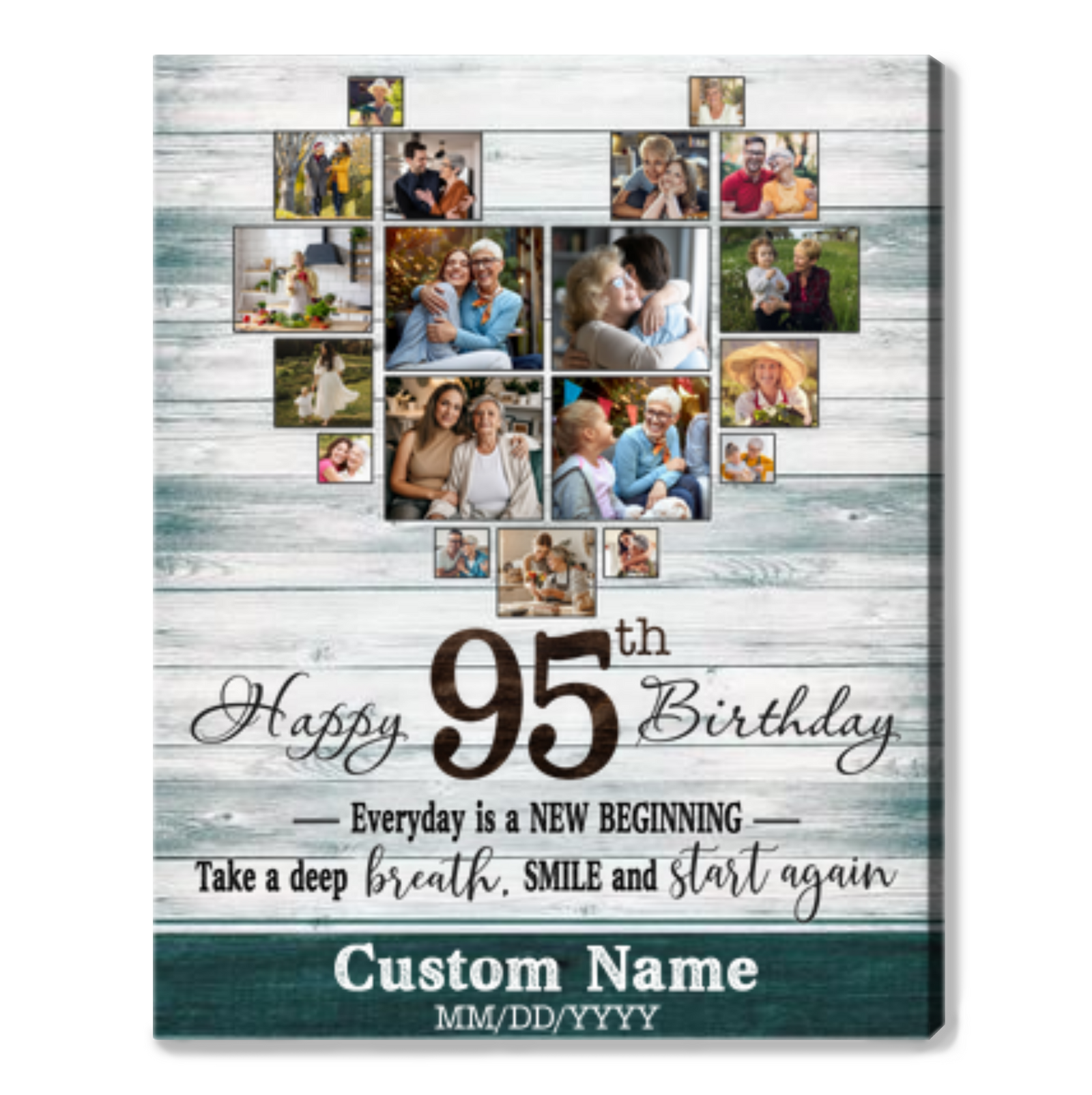 Personalized 95th Birthday Gift Idea Photo Canvas Print For 95th Birthday