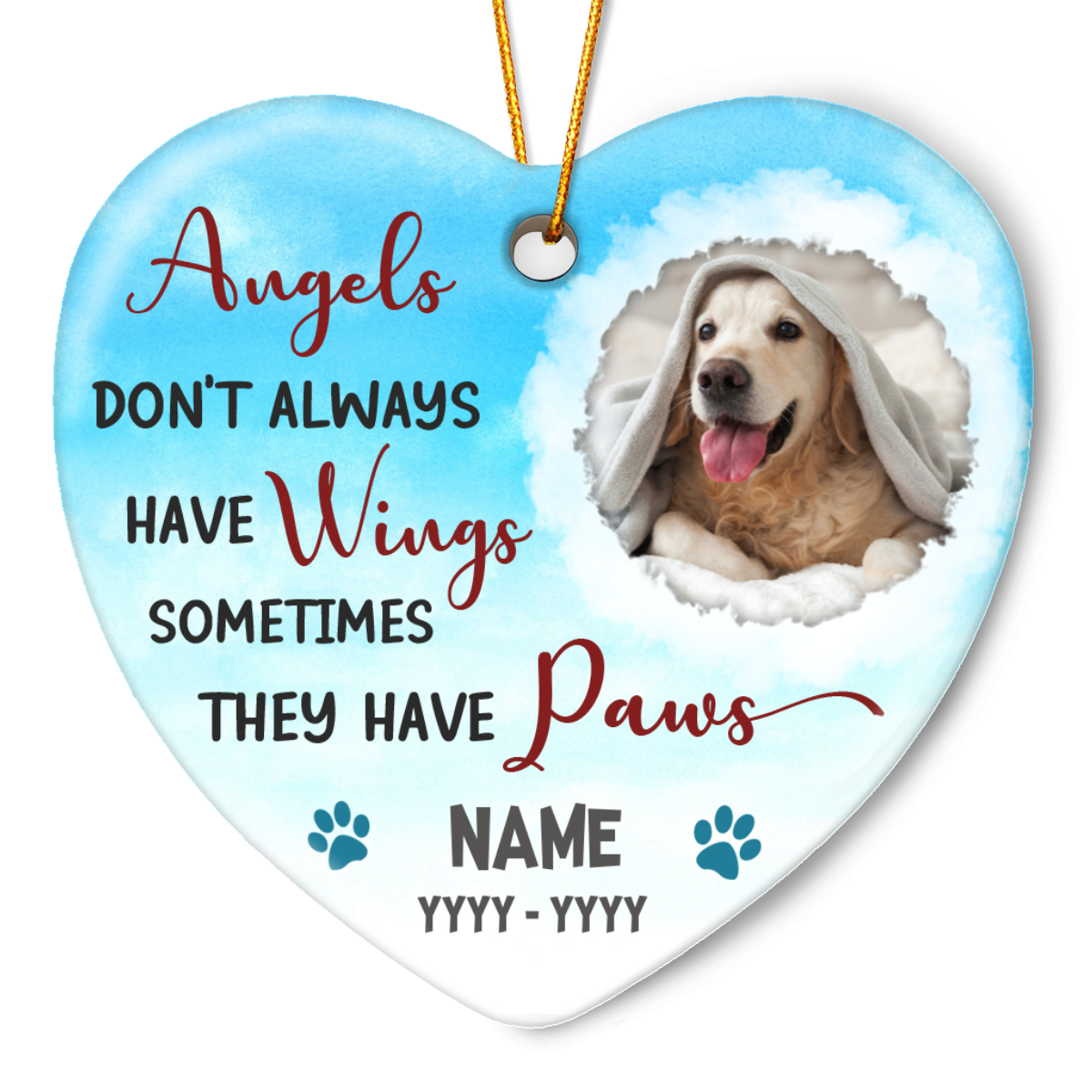 Custom Memorial Pet Ornament Remembrance Gifts For Loss Of Dog