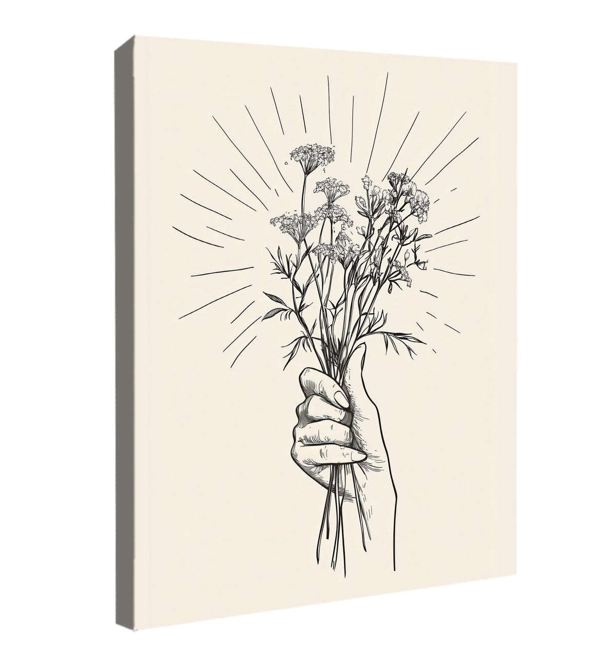 Wildflower Hand Boho Canvas Art