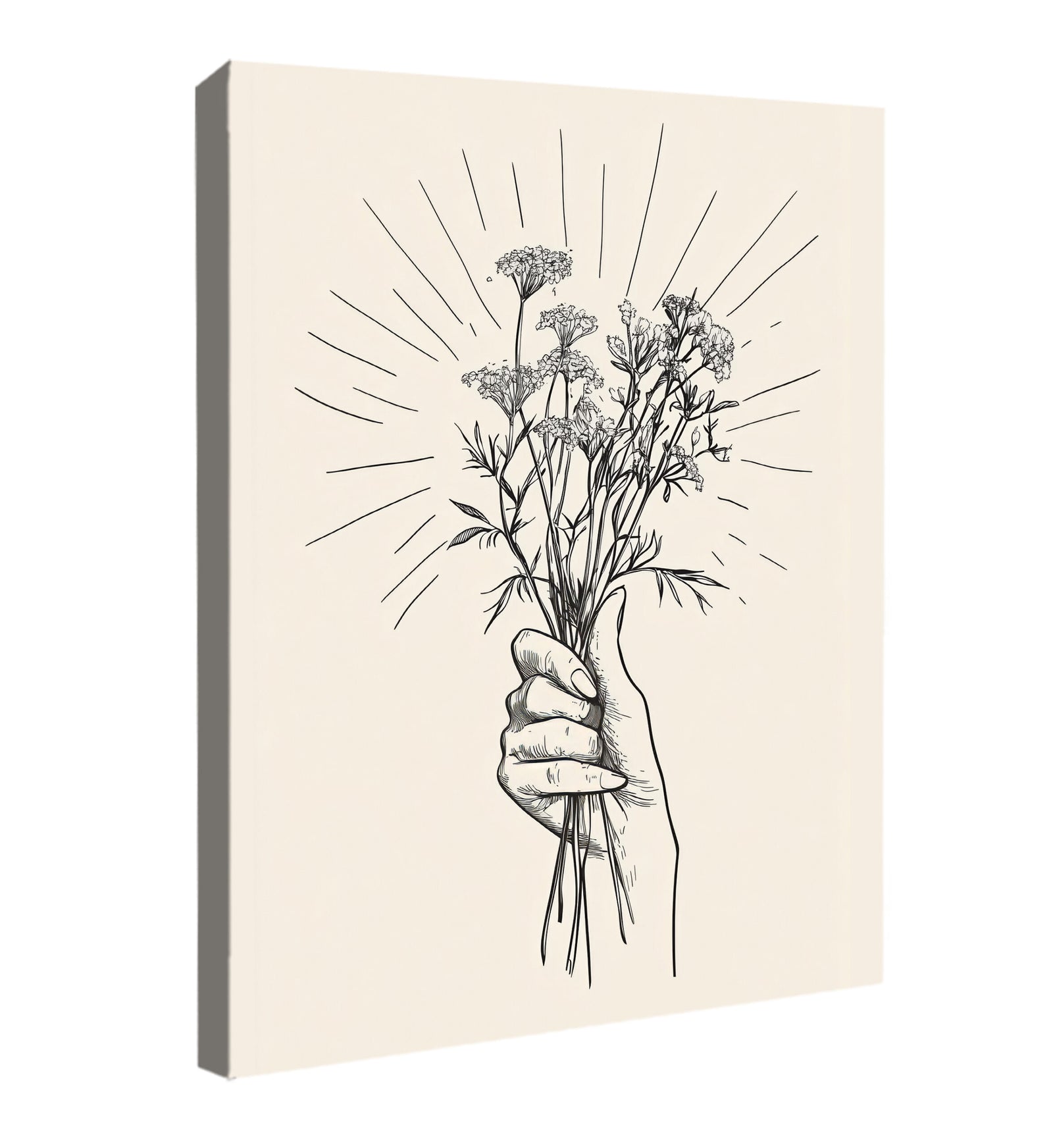 Wildflower Hand Boho Canvas Art