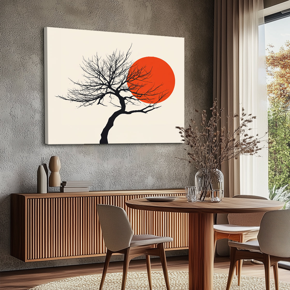 Sunset Serenity Vintage Abstract Landscape Art
