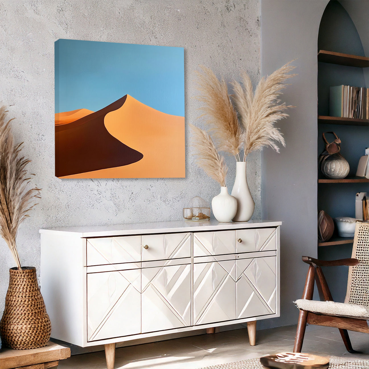 Dune Minimalist Square Canvas Print