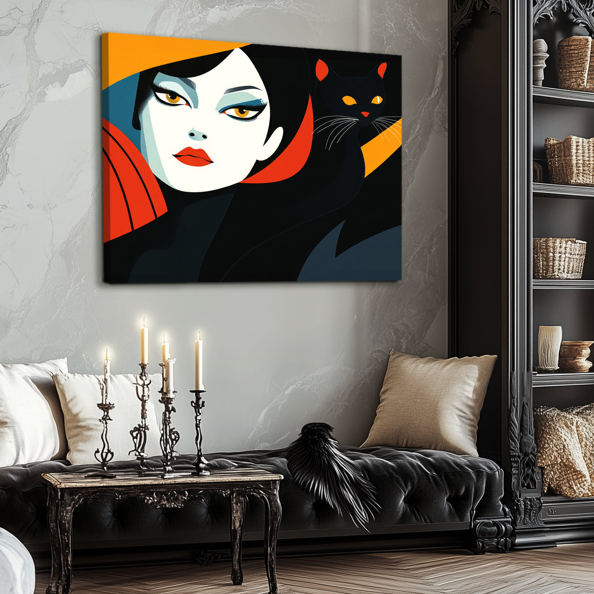 Modern Cat Woman Abstract Wall Art For Your Space