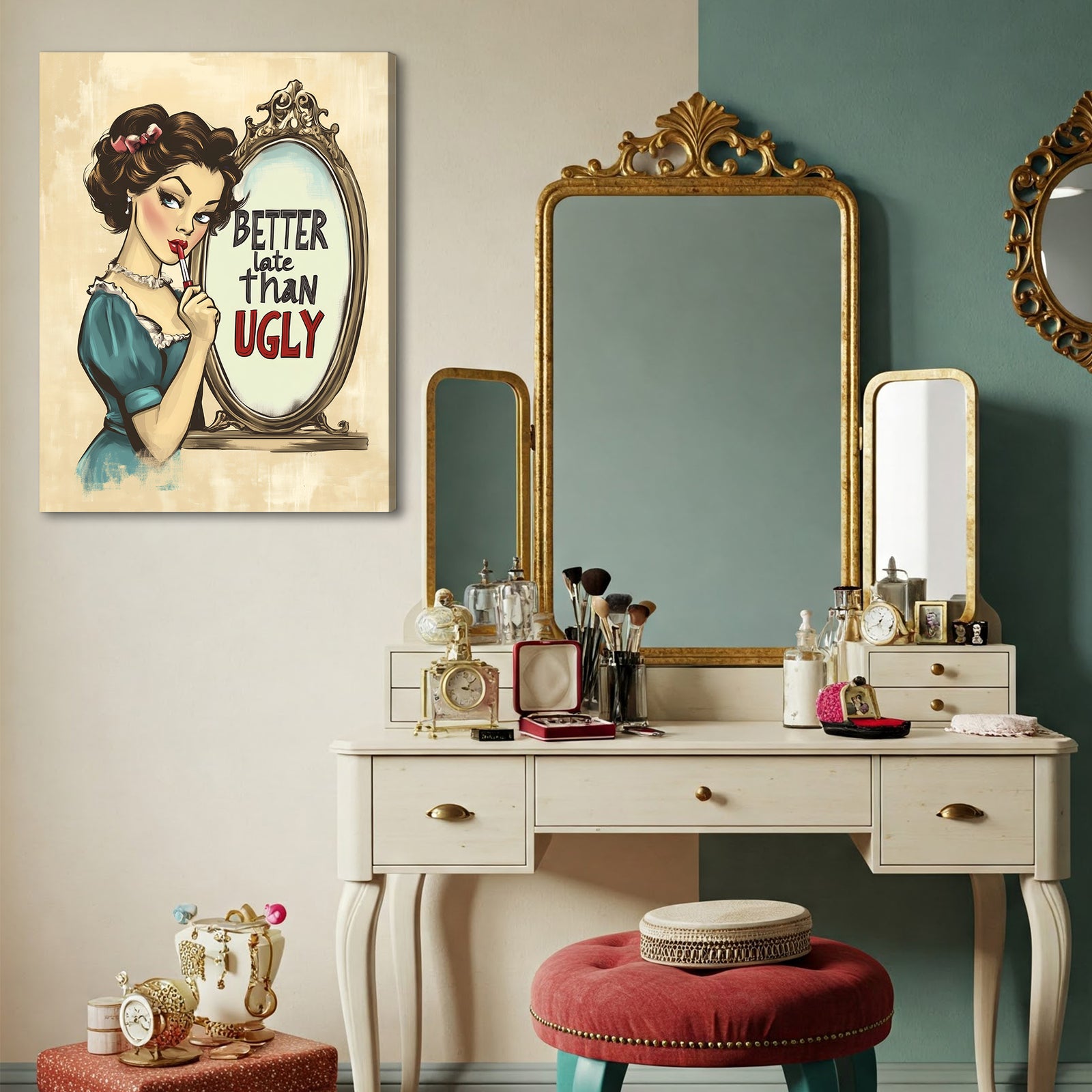 Vintage Woman - Retro Minimalist Canvas Wall Art
