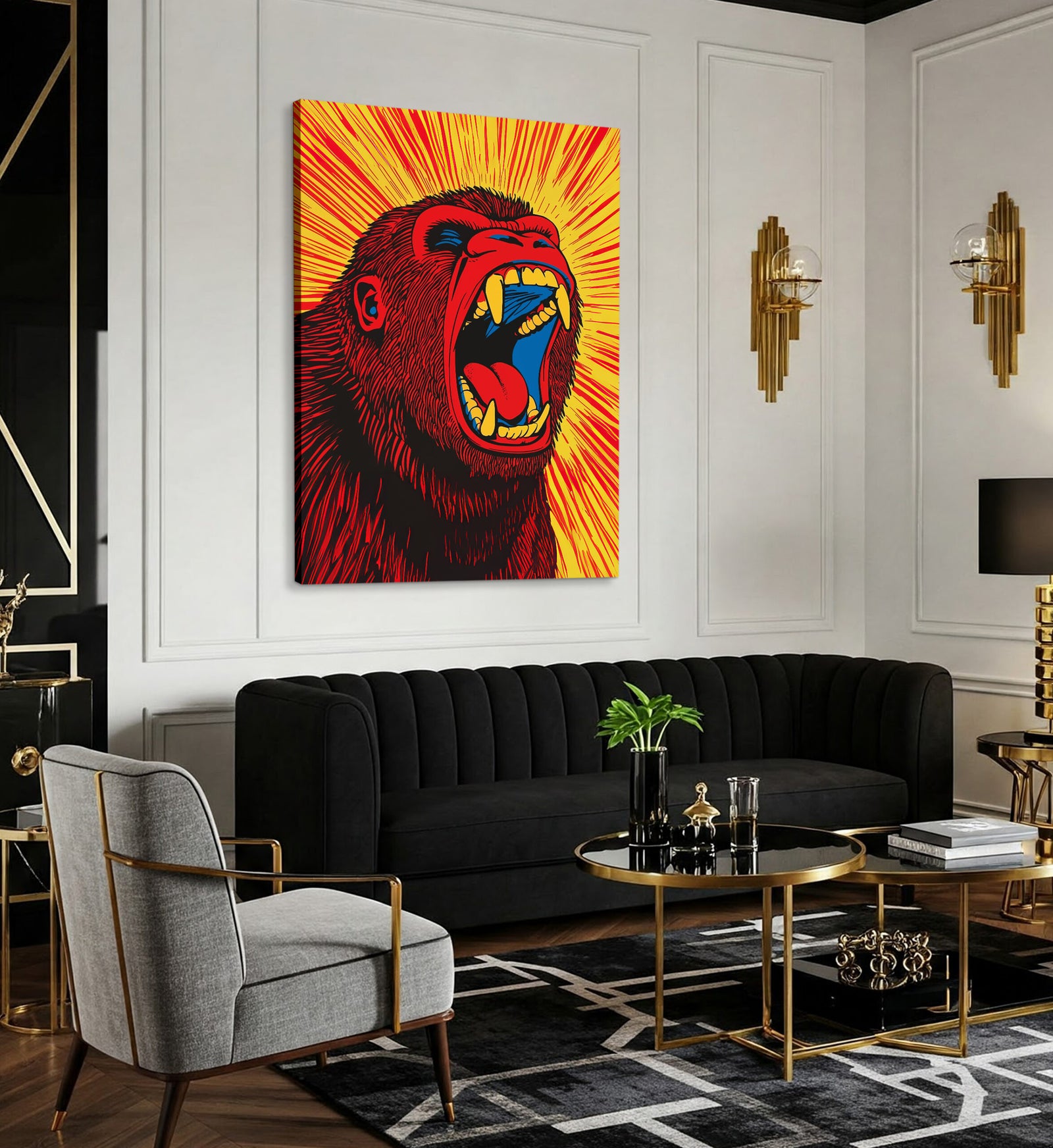 Vibrant Gorilla Modern Wall Artwork