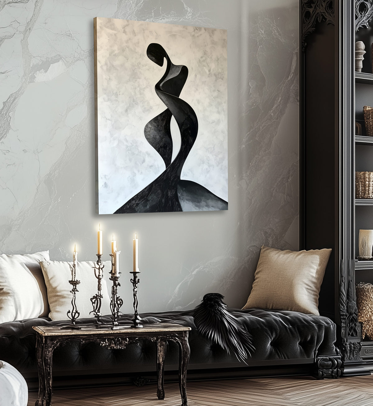 Abstract Embrace Minimalist Canvas Wall Art
