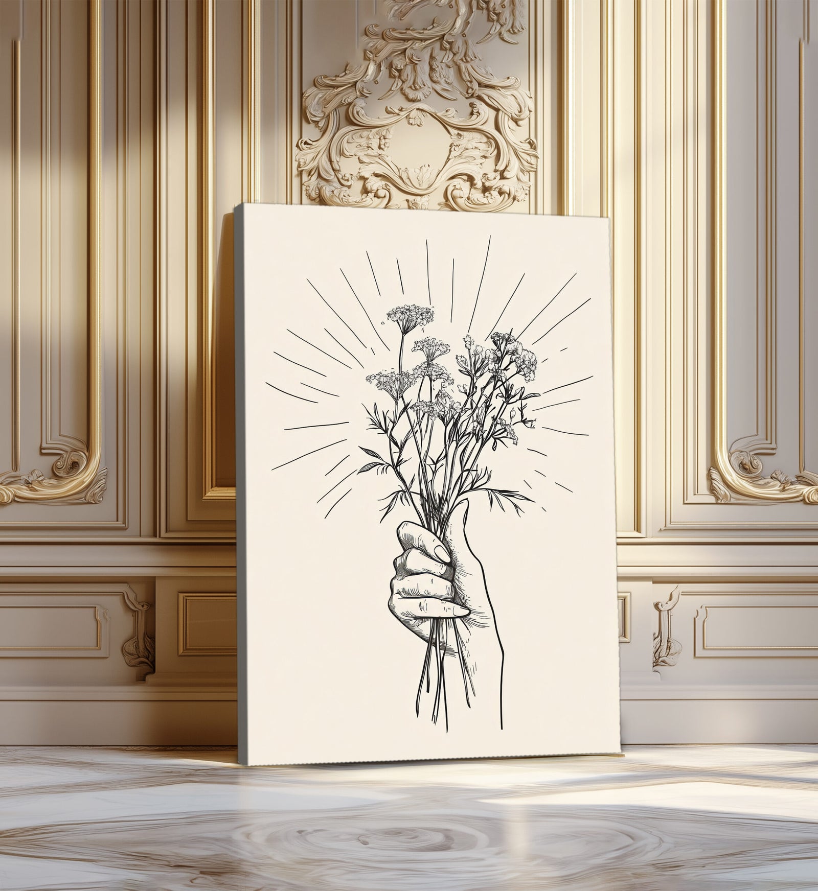 Wildflower Hand Boho Canvas Art