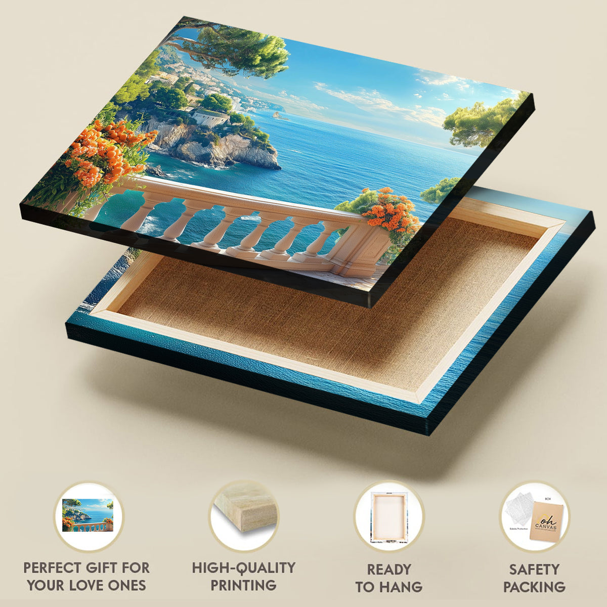 Panoramic Villa View With Sea Breeze Canvas Wall Art