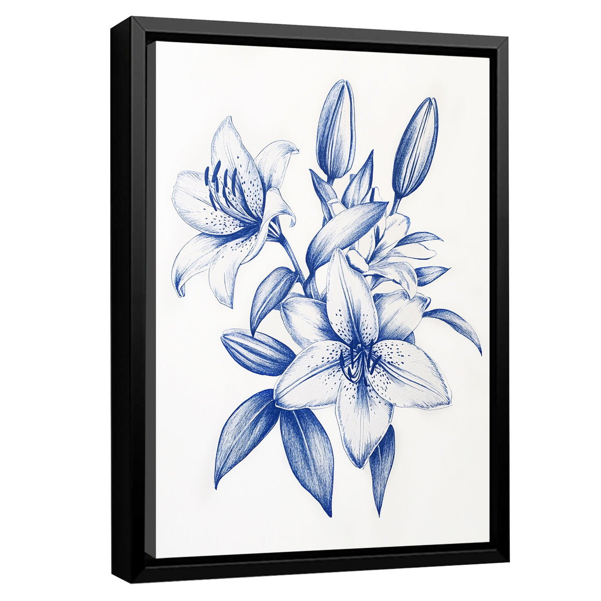 Sapphire Bloom Canvas Vintage Artwork