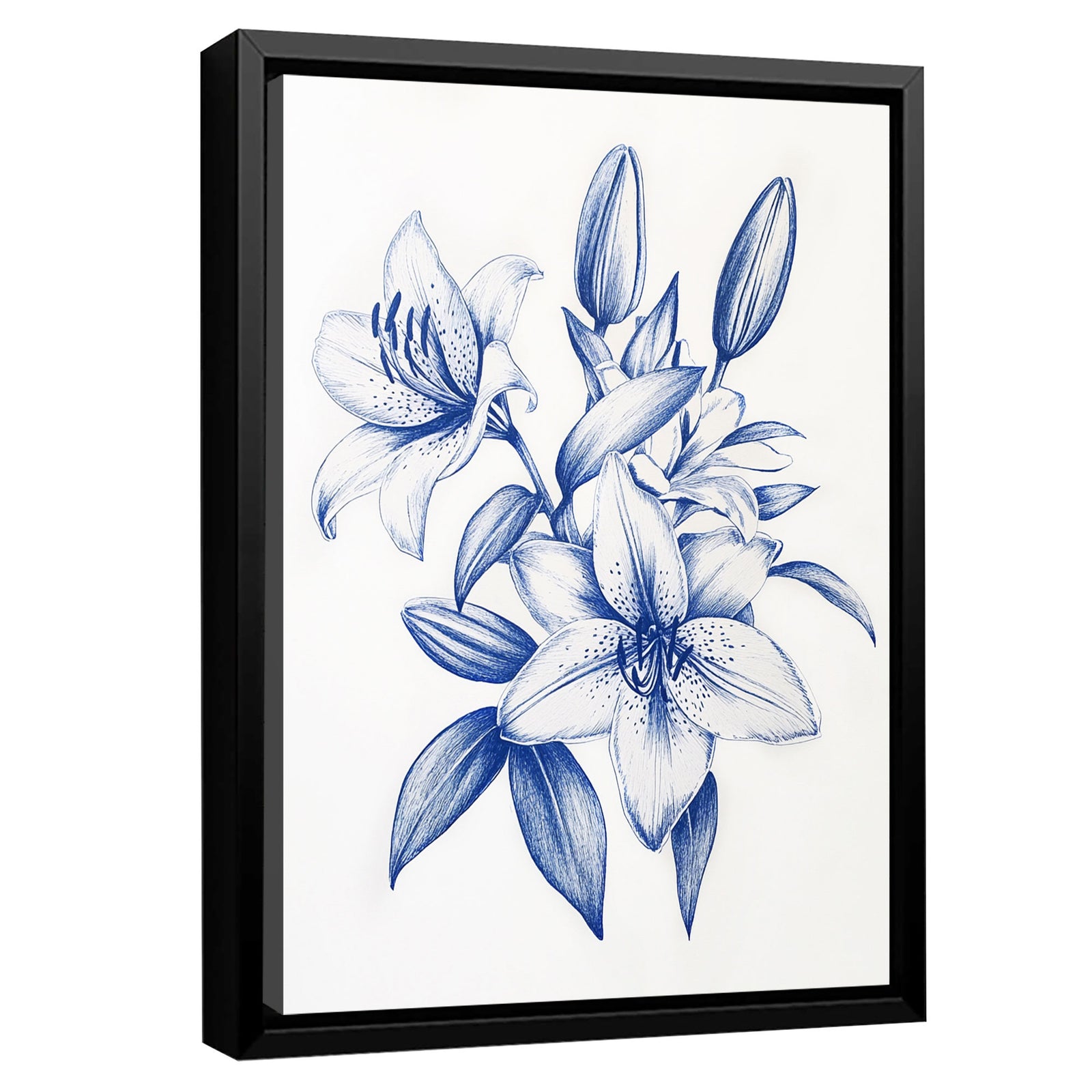 Sapphire Bloom Canvas Vintage Artwork