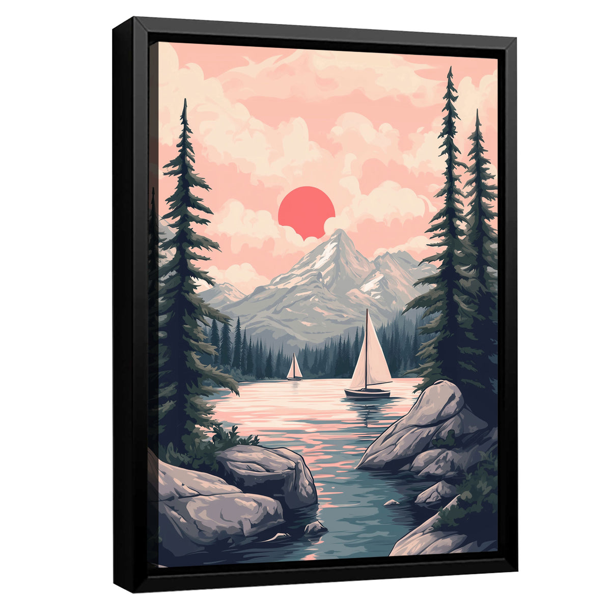 Serene Alpine Sail Fine Arts Print