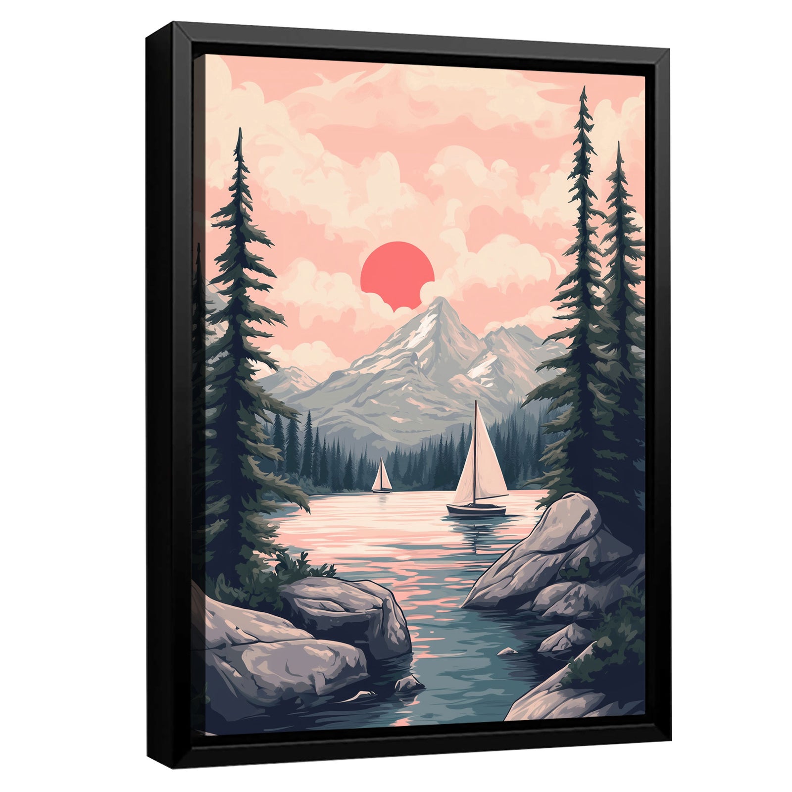 Serene Alpine Sail Fine Arts Print