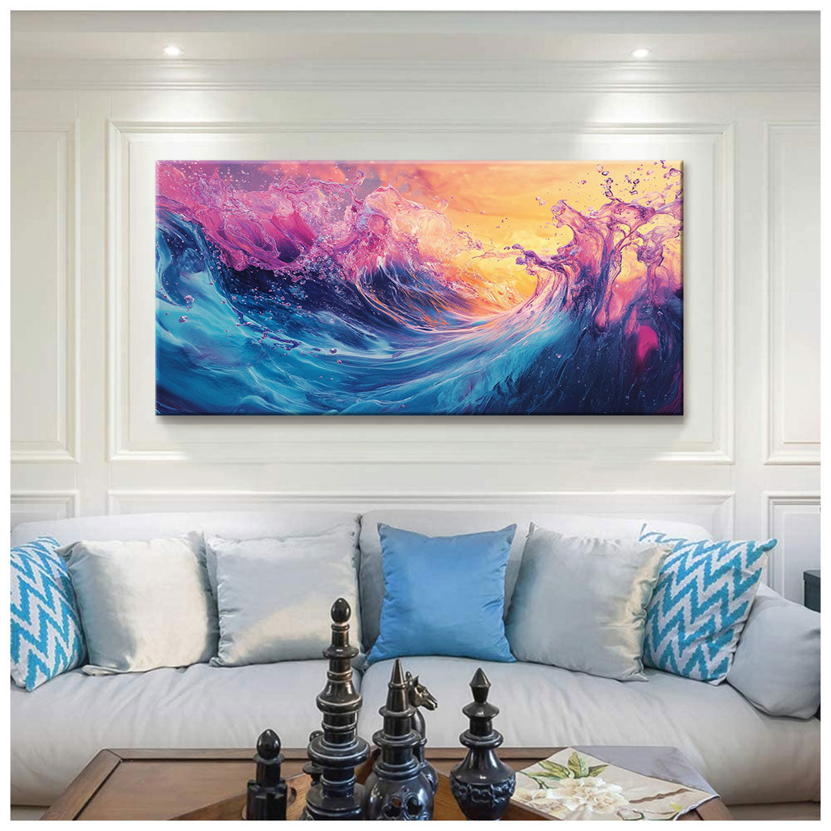 Oceanic Modern Abstract Canvas Wall Art for Living Room