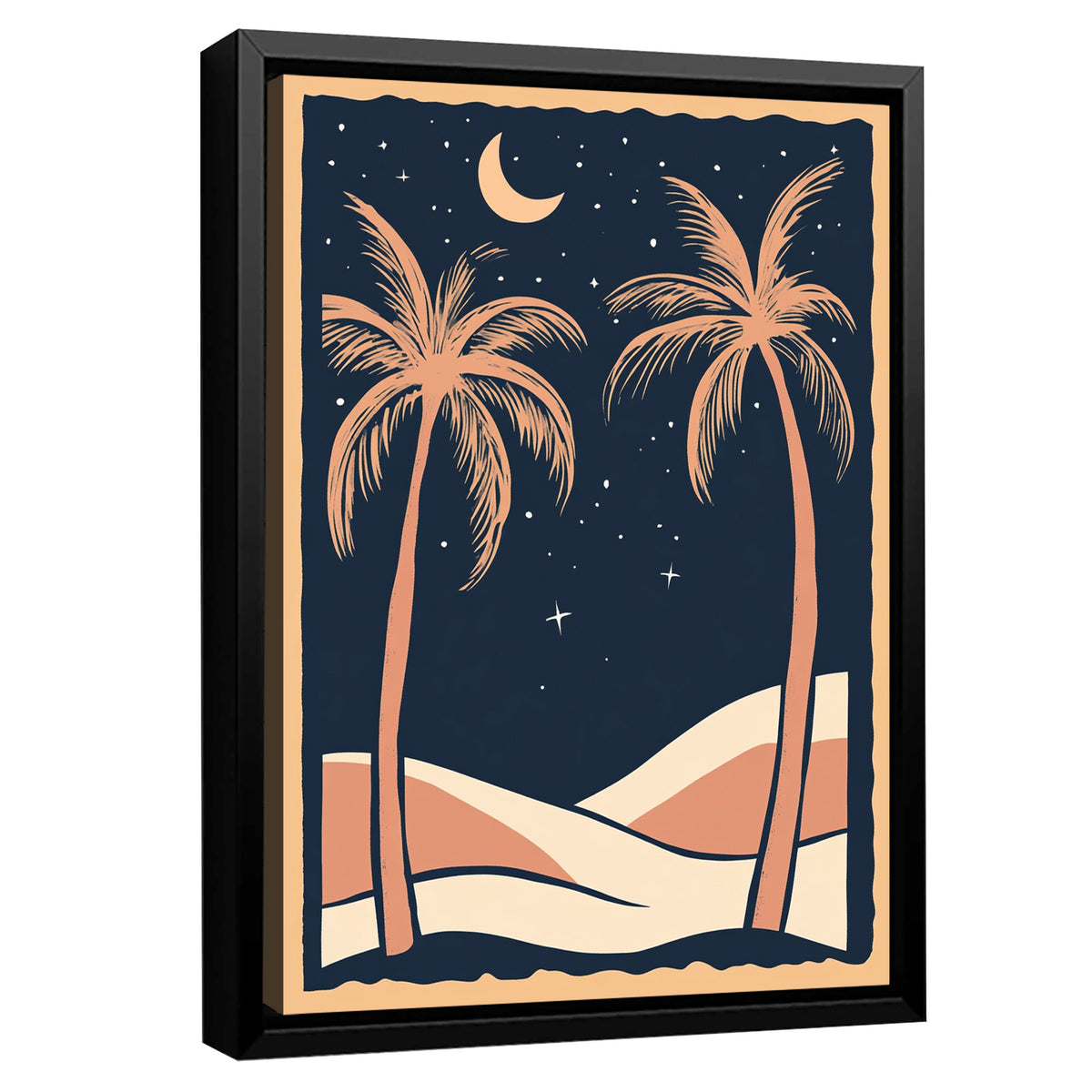 Nighttime Beach Art Boho Wall Decor