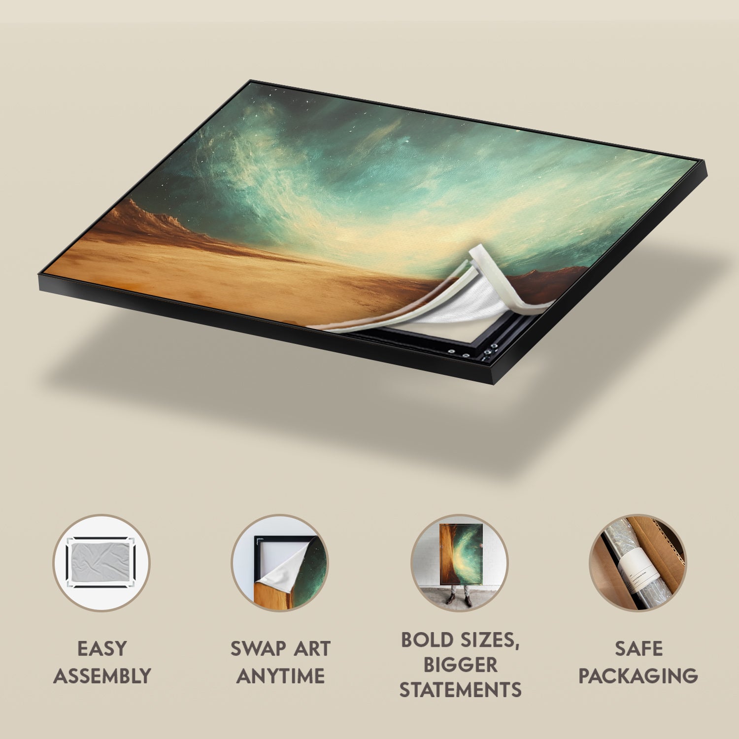 Iridescent Acrylic Painting Canvas With Floral Texture