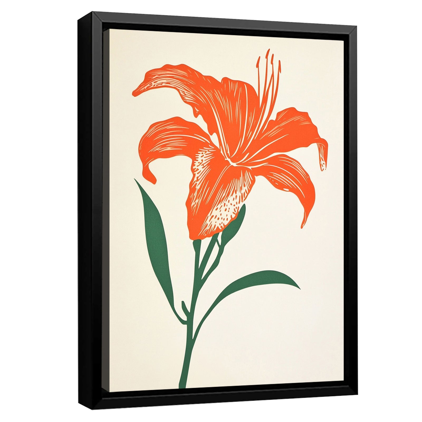 Vibrant Orange Lilies Canvas Boho Wall Decor
