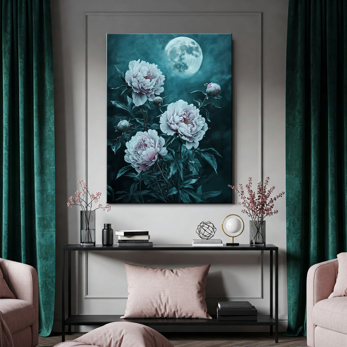Soft Pastel Peonies Fine Art Floral Canvas Print