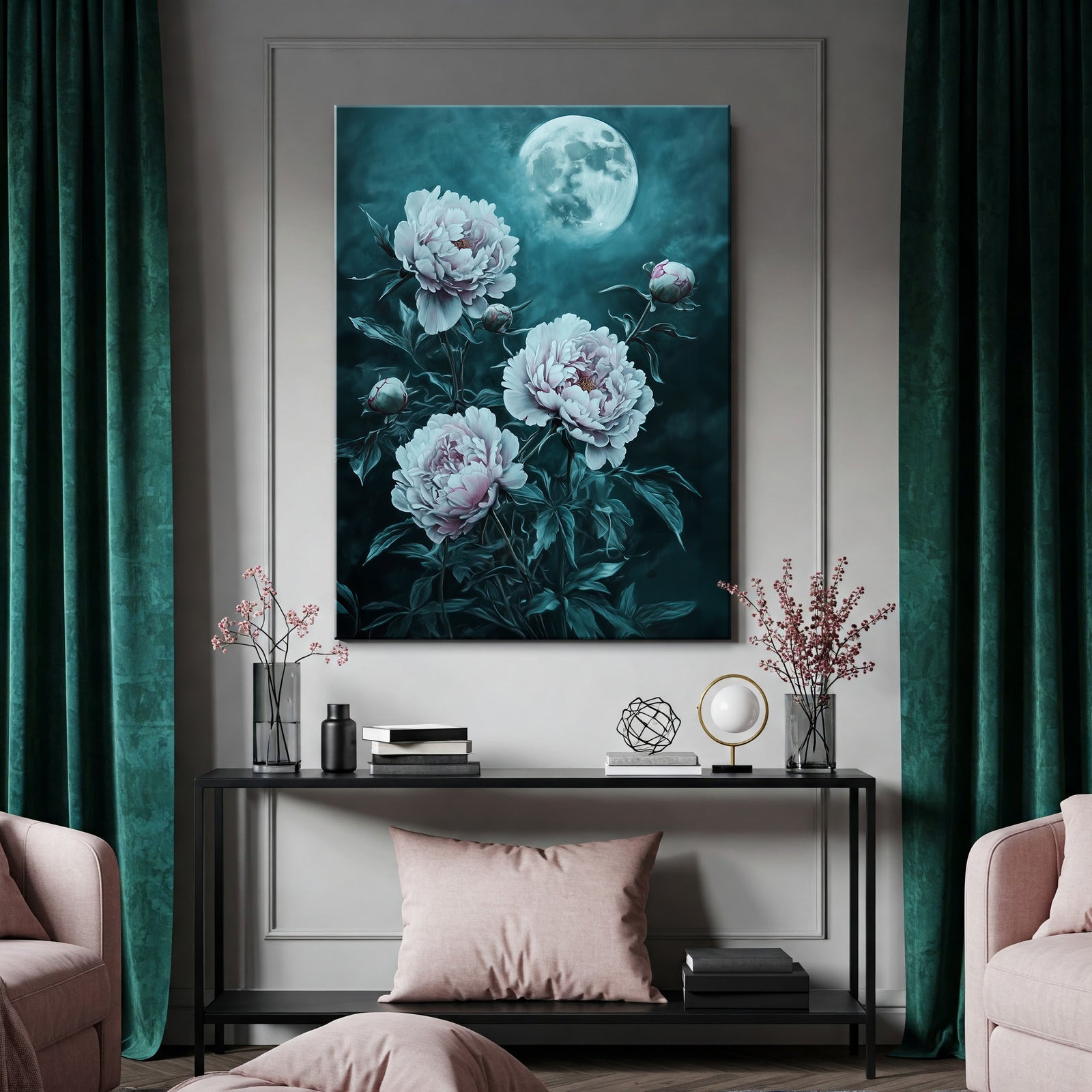 Soft Pastel Peonies Fine Art Floral Canvas Print