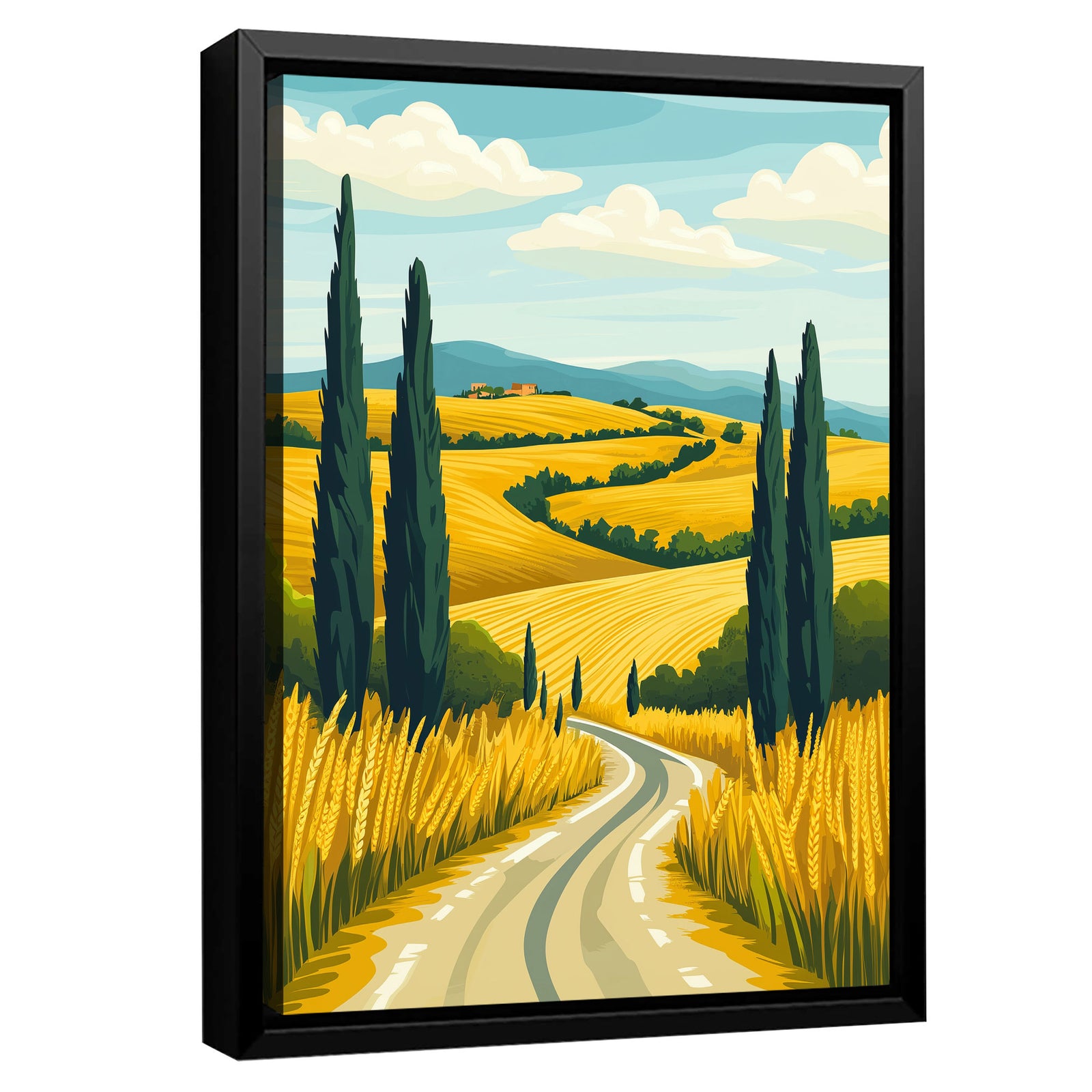 Cypress Trees Canvas Vintage Artwork