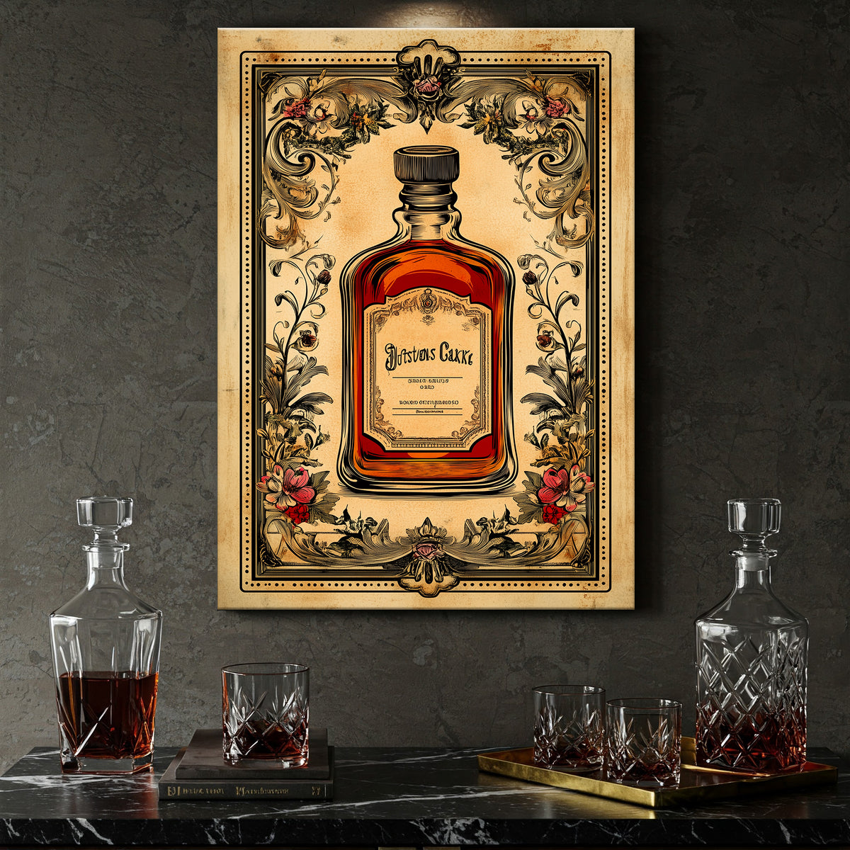Old-Fashioned Apothecary Label Canvas Print with Vintage Details