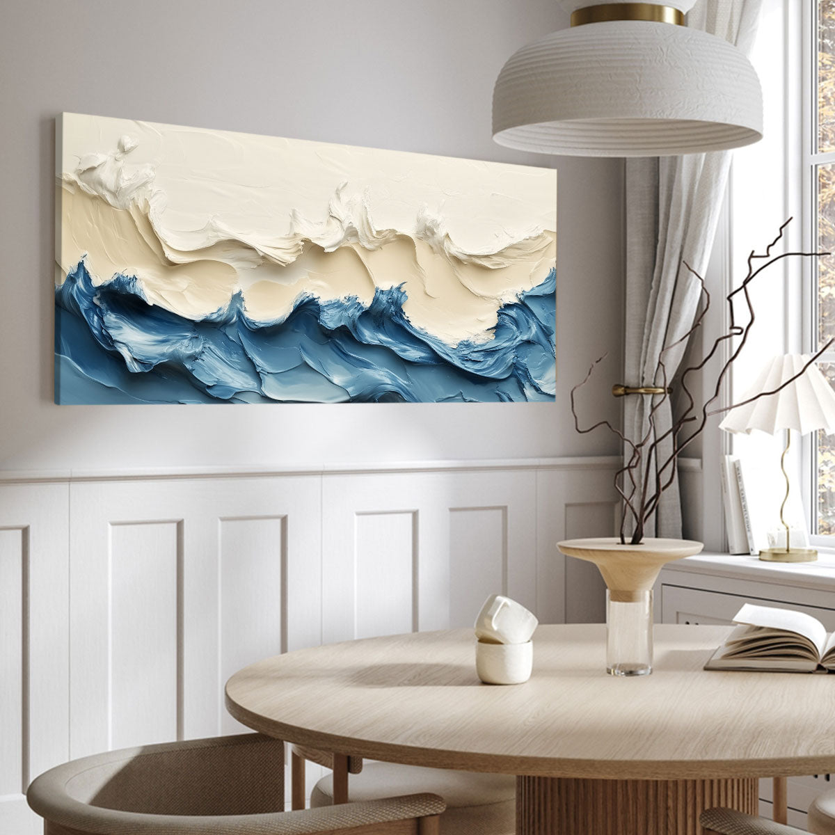 Textured Dynamic Wave Canvas Beach Wall Art