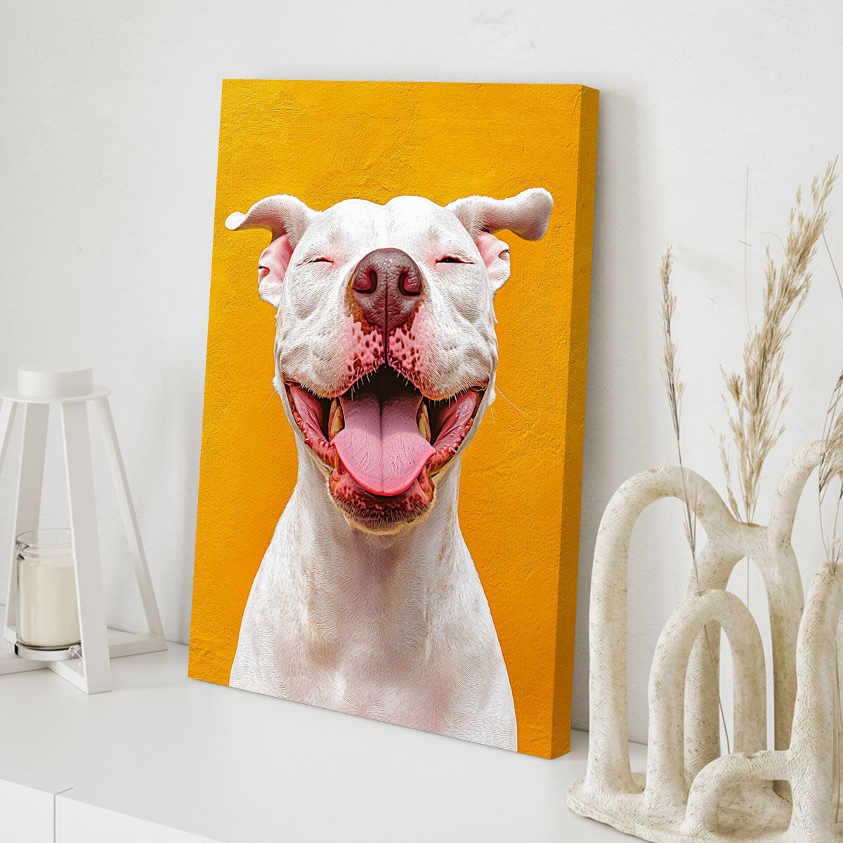 Golden Pit Bull Modern Wall Artwork
