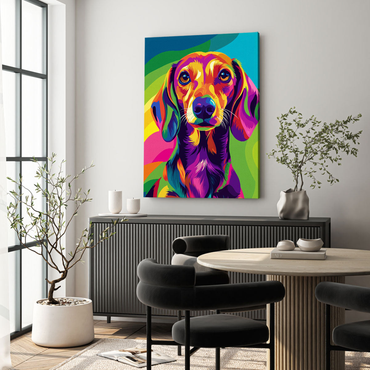 Dachshund Delight Pop Art Canvas Print