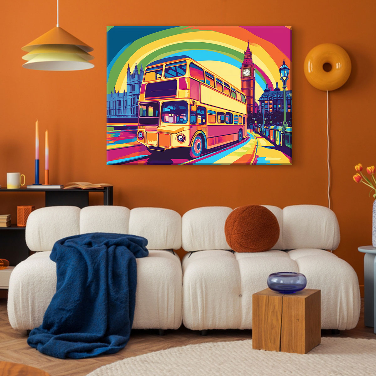London Pop Art Icons In Color Canvas Print