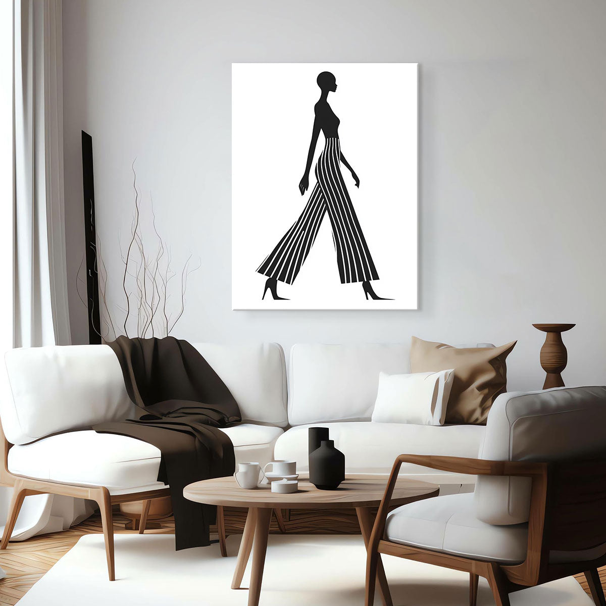 Chic Fashion Minimalist Vertical Wall Art